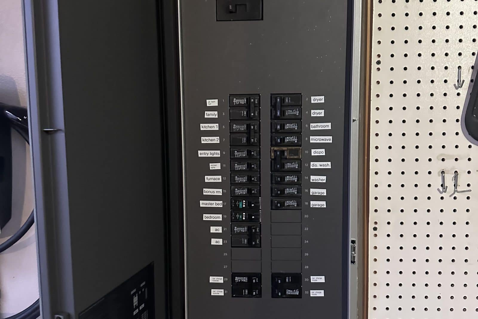 EcoFlow smart electrical panel with labeled household circuits installed by Power Professor in Vancouver, WA